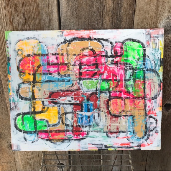 Colorful Textured Abstract Original Painting 20" x 16" - Picture 5 of 7